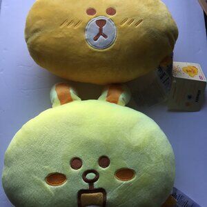 NEW Line Friends Sally Makes Everything Yellow Bear & Bunny 13'' x 11'' Head Pil